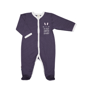 Комбинезон Милые кролики с застёжкой по всей длине ножек серый