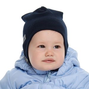 Шапка с завязками Кашкорсе синяя