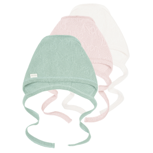 Комплект чепчиков Ажур 3 шт. латте