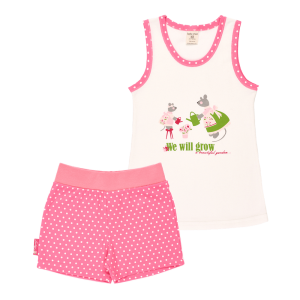 Пижама Маленькая садовница молочный-горох