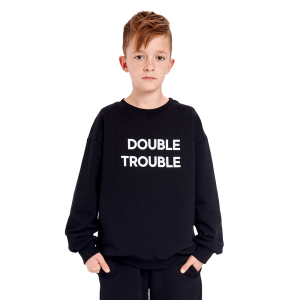 Толстовка Мама знает как! черная «DOUBLE TROUBLE»