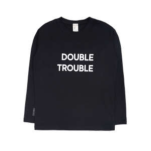 Лонгслив Мама знает как! черный «DOUBLE TROUBLE» 