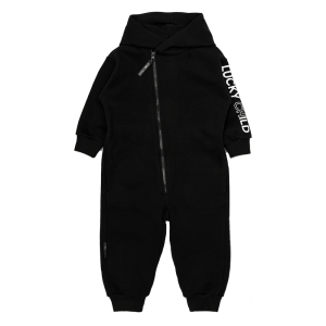 Комбинезон с ушками черный футер 1+