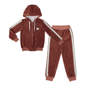 Костюм Велюр куртка и брюки коричневый