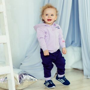 Костюм Крестики-нолики сиреневый с капюшоном