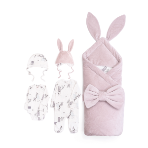 Комплект на выписку зима, пудровый