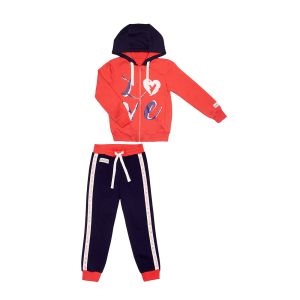 Спортивный костюм: куртка и брюки коралл/синий