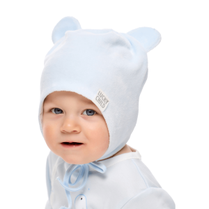 Шапка-мишка Велюр голубая