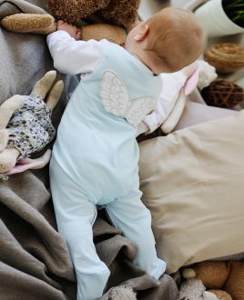 Комбинезон Ангелочки бело-голубой