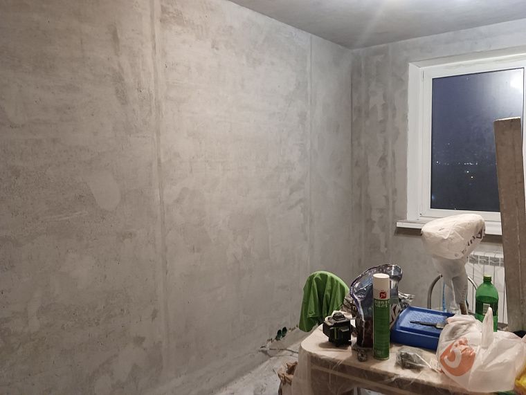 Комната сына во время ремонта.