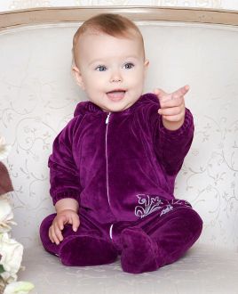 Комбинезон с подкладкой Велюр фиолетовый