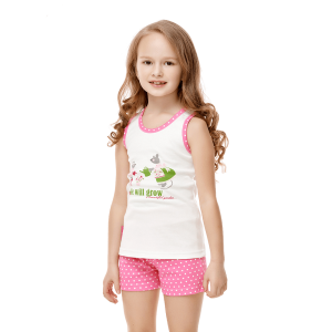 Пижама Маленькая садовница молочный-горох