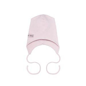 Шапка с завязками Кашкорсе пыльно-розовая