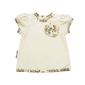 Футболка Цветочки экрю